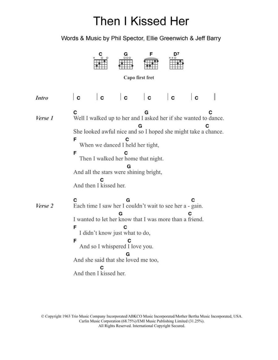 Then I Kissed Her Acoustic Guitar scores gallery preview page 1