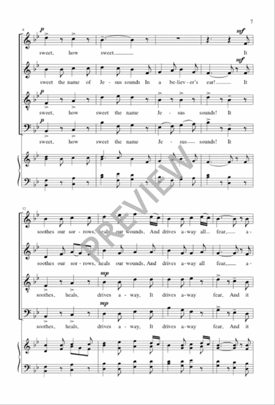 Three Hymn Arrangements from Sacred Harp 4-Part scores gallery preview page 7