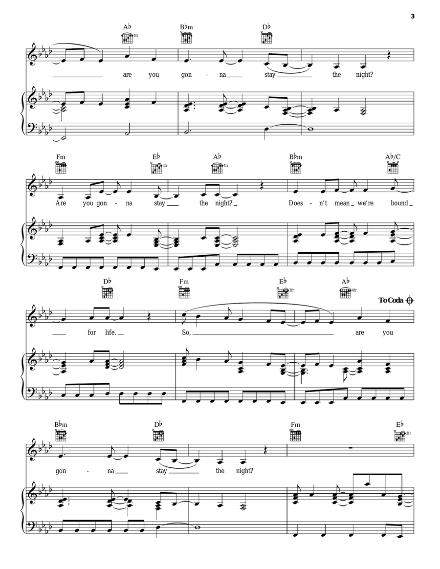 Stay The Night Piano, Vocal, Guitar scores gallery preview page 3