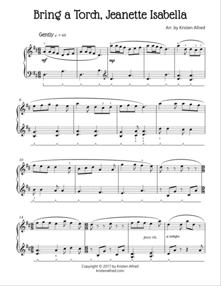 Bring a Torch Jeanette Isabella Piano Solo scores gallery preview page 2