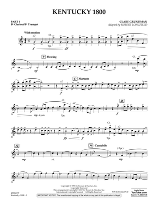 Kentucky 1800 - Pt.1 - Bb Clarinet/Bb Trumpet