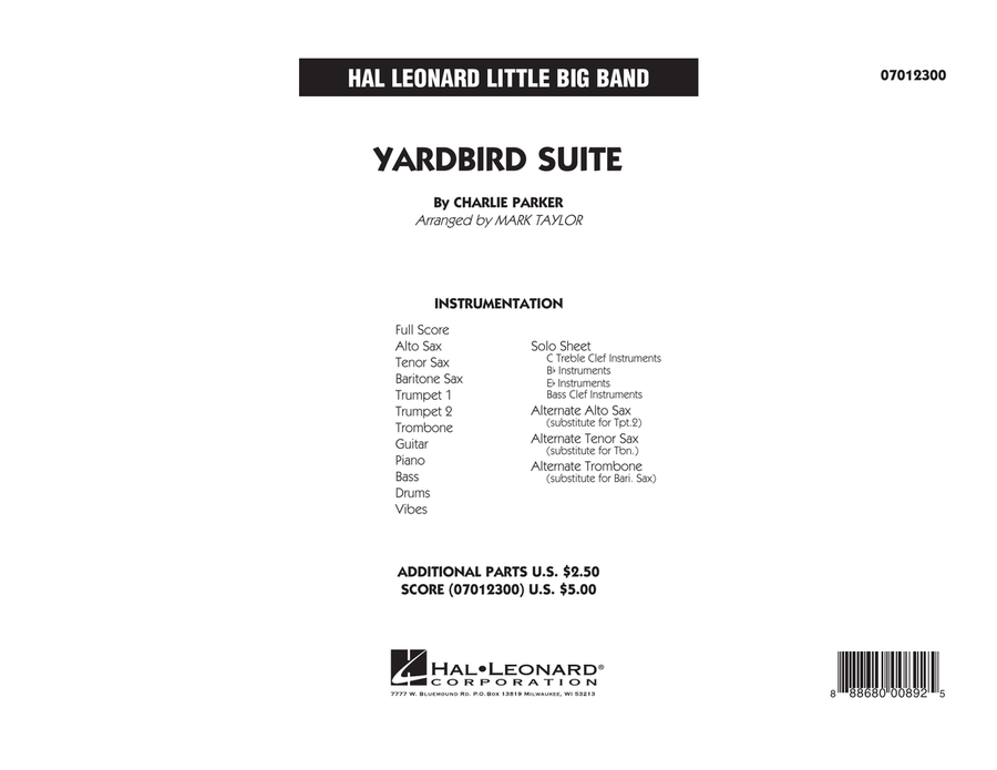 Yardbird Suite - Full Score Jazz Ensemble scores gallery preview page 1