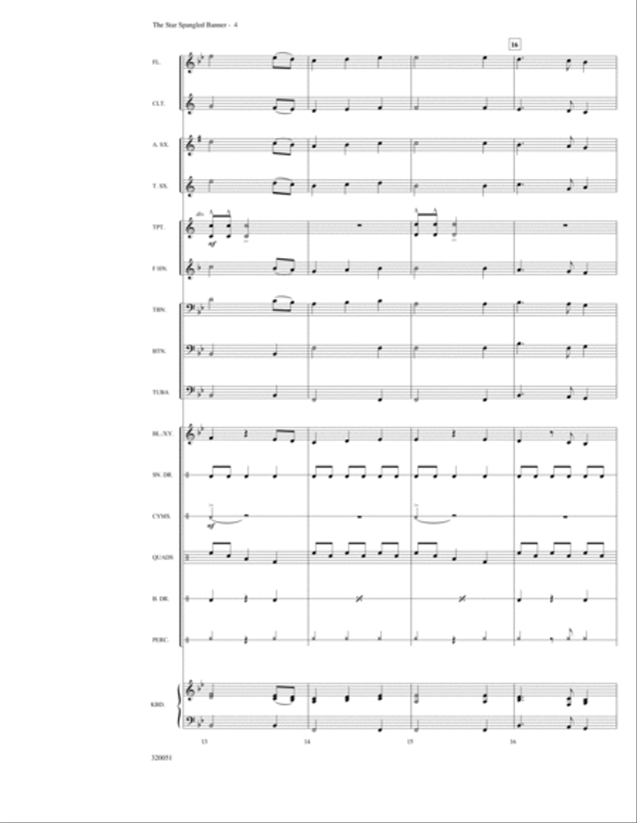 The Star Spangled Banner The Star Spangled Banner Marching Band scores gallery preview page 4