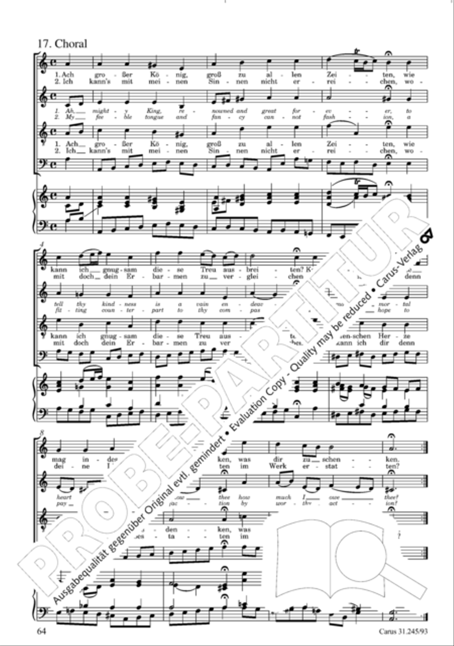 St. John Passion (Johannes-Passion) 4-Part scores gallery preview page 65