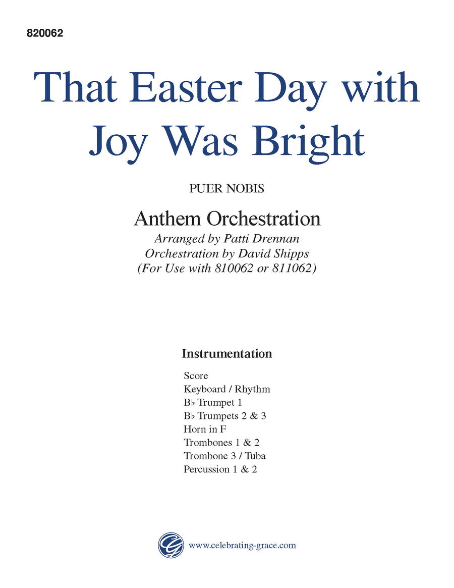 That Easter Day with Joy Was Bright (Orchestration) 4-Part scores gallery preview page 1