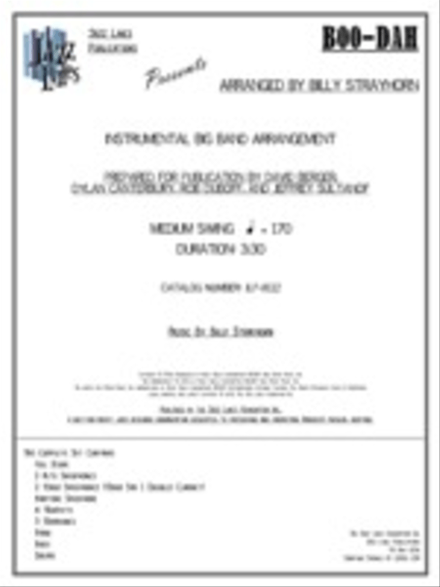Boo-Dah Big Band scores gallery preview page 1