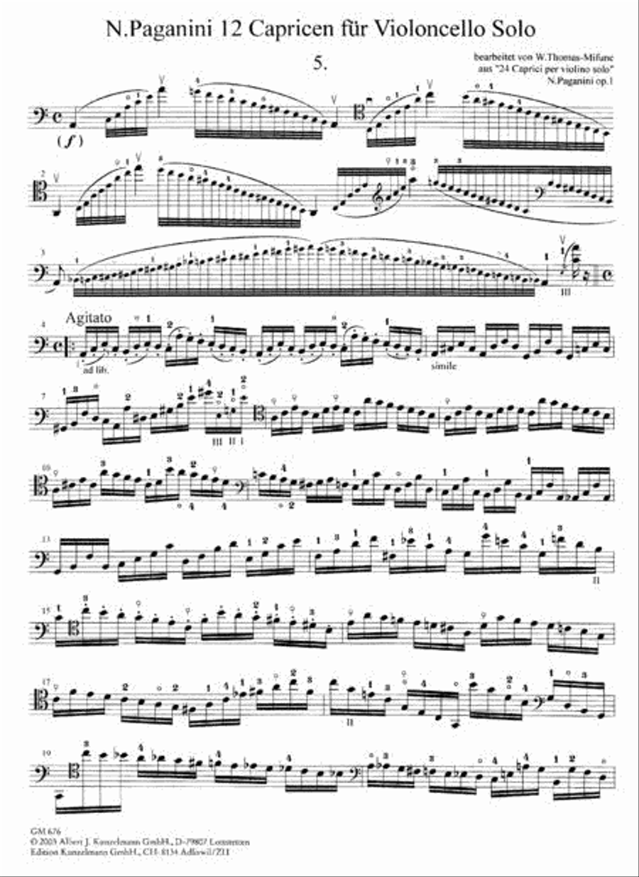 12 Caprices Cello scores gallery preview page 3