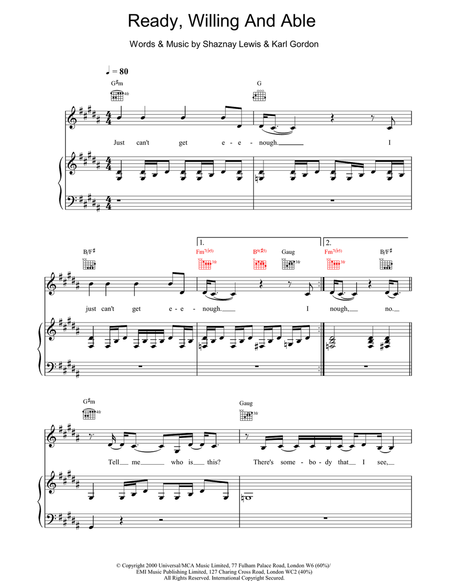 Ready, Willing And Able Acoustic Guitar scores gallery preview page 1