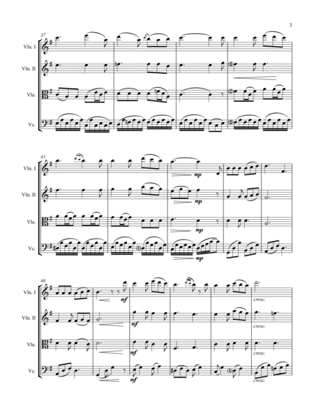 ON WINGS OF SONG, String Quartet, Intermediate Level for 2 violins, viola and cello image number null