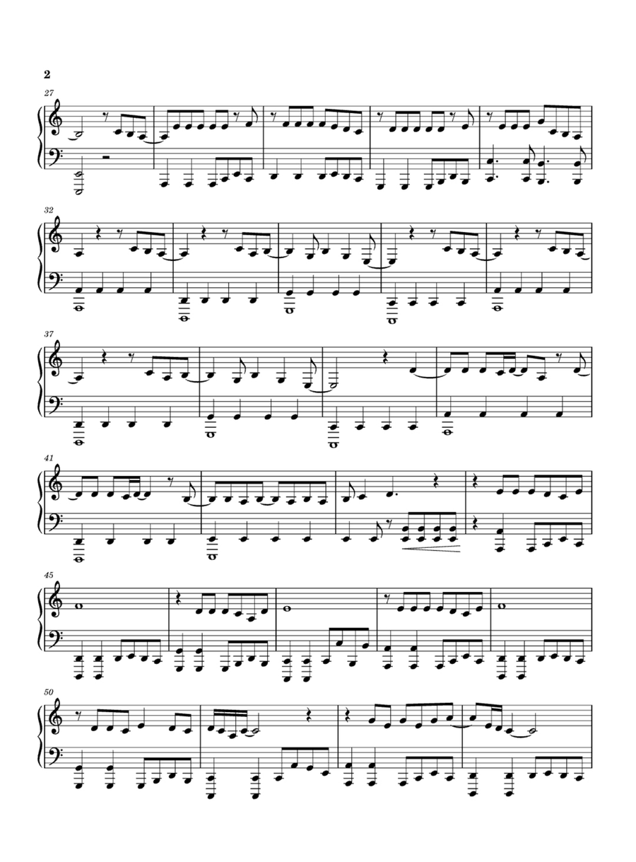 Flowers Easy Piano scores gallery preview page 2