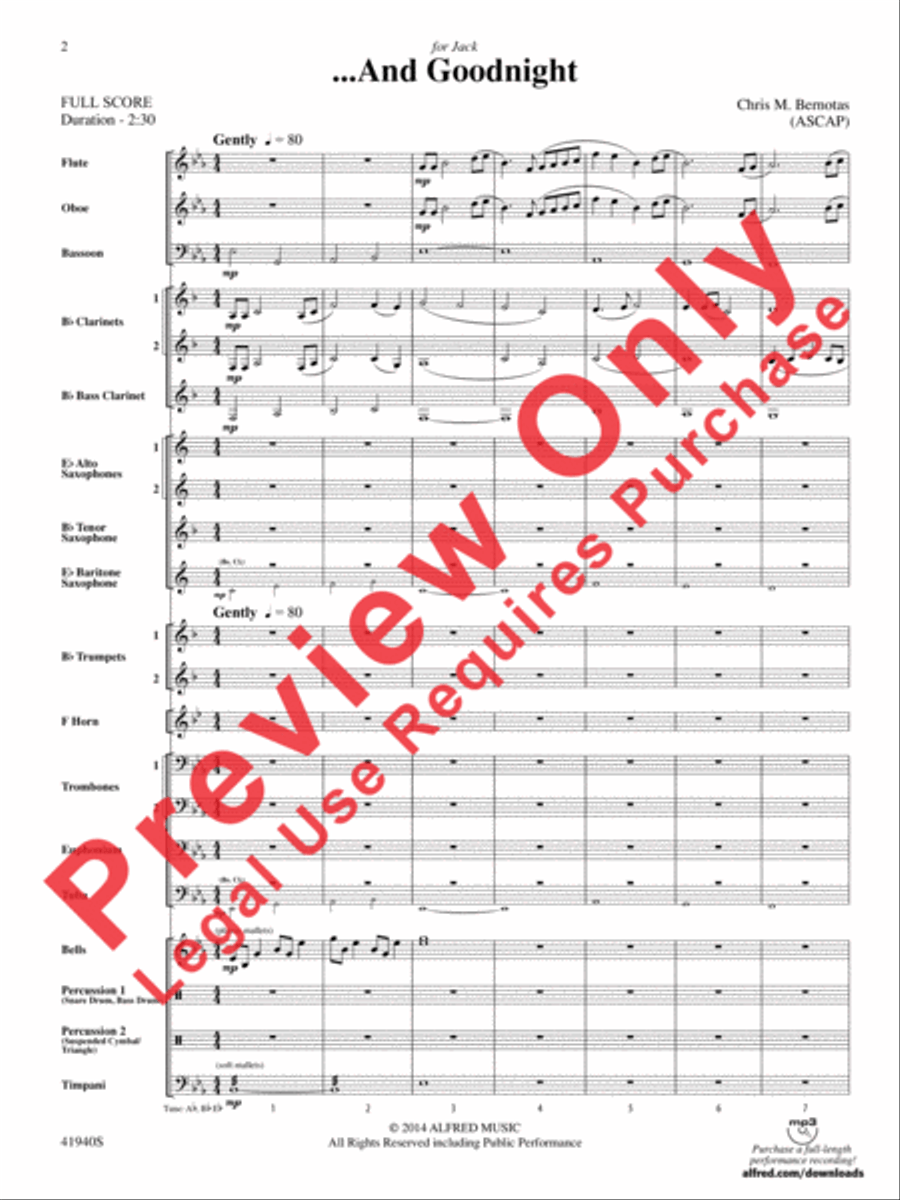 . . . And Goodnight . . . And Goodnight Concert Band scores gallery preview page 3