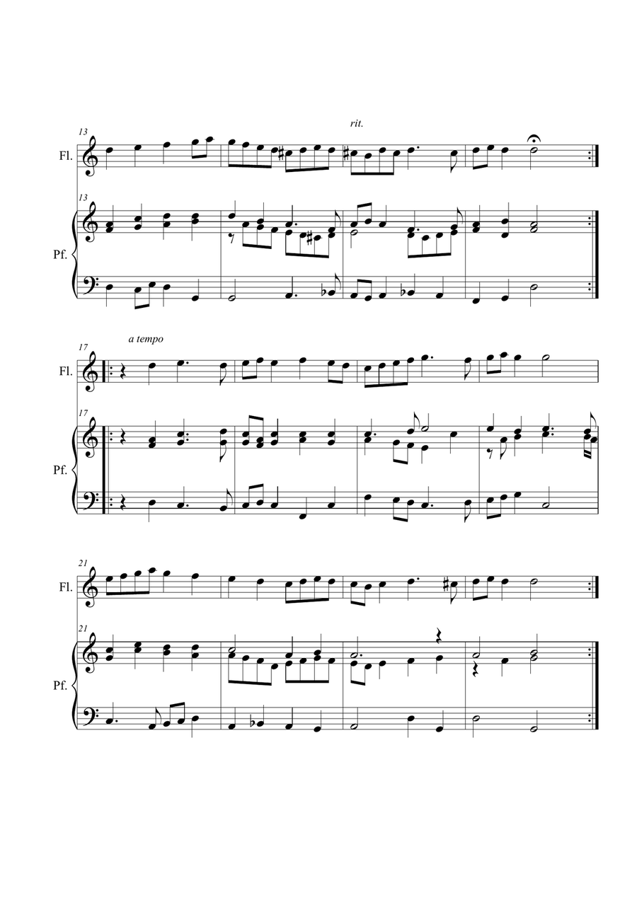 Schafertanz. Flute and piano duo Woodwind Duet scores gallery preview page 2