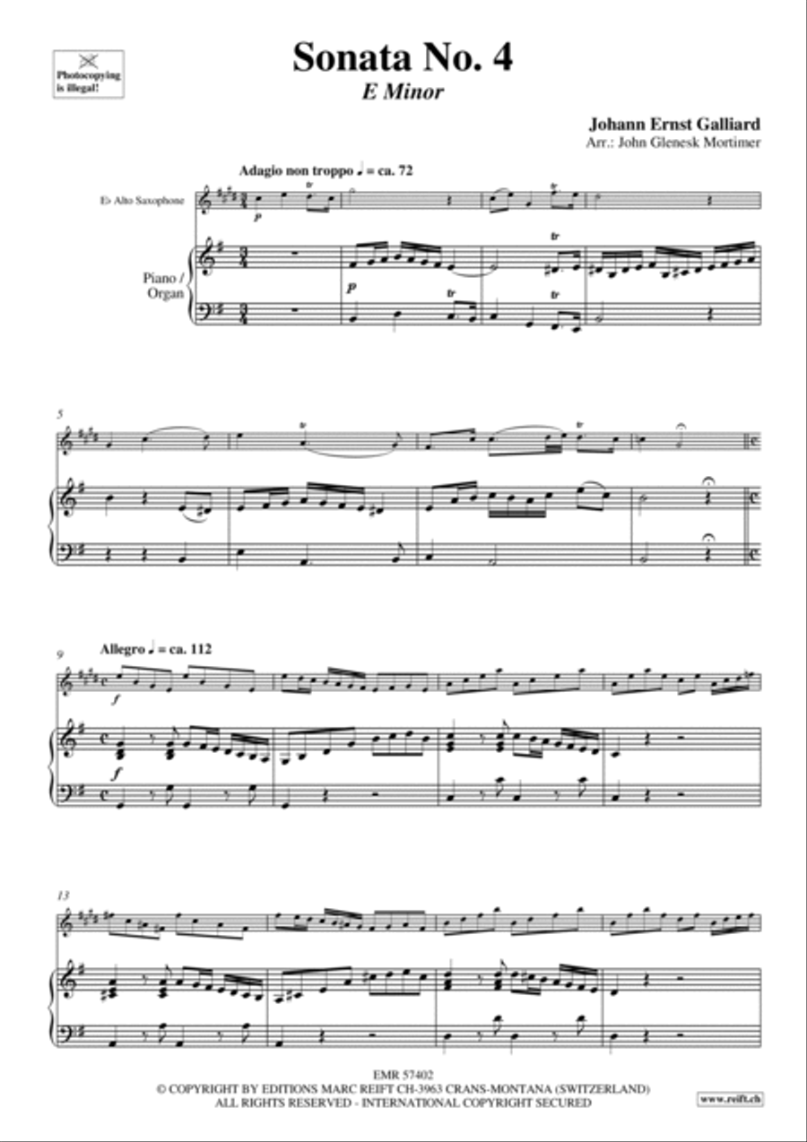 Sonata No. 4 Alto Saxophone scores gallery preview page 4