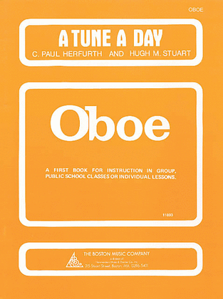 Book cover for A Tune a Day – Oboe
