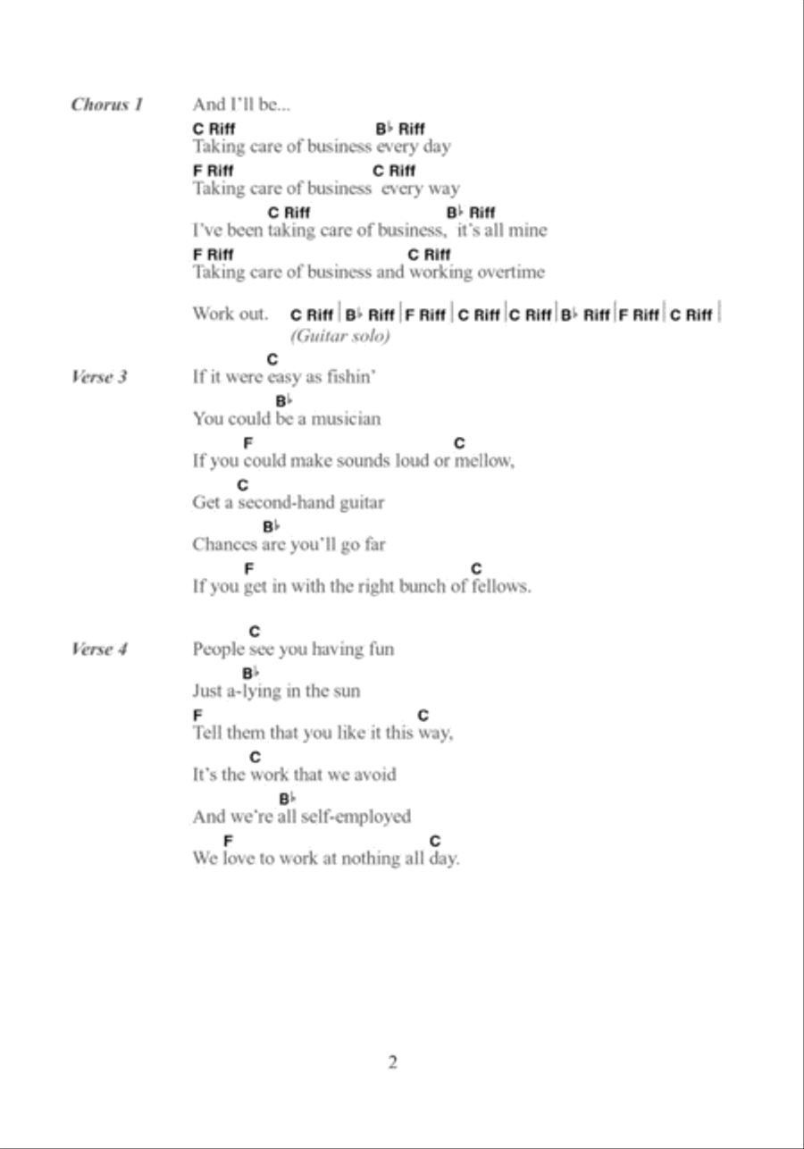 Takin' Care Of Business Guitar scores gallery preview page 2