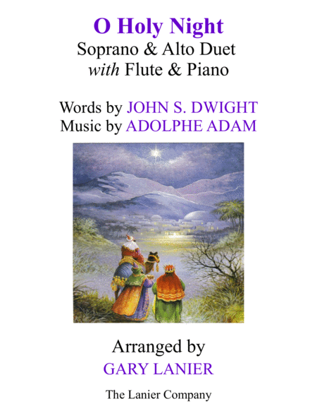 O HOLY NIGHT (Soprano, Alto Duet with Flute & Piano - Score & Parts included) image number null