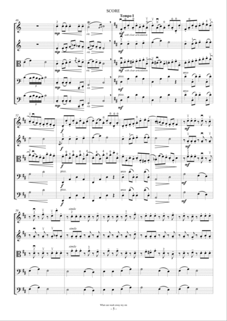 What can wash away my sin (For String Orchestra) String Orchestra scores gallery preview page 5