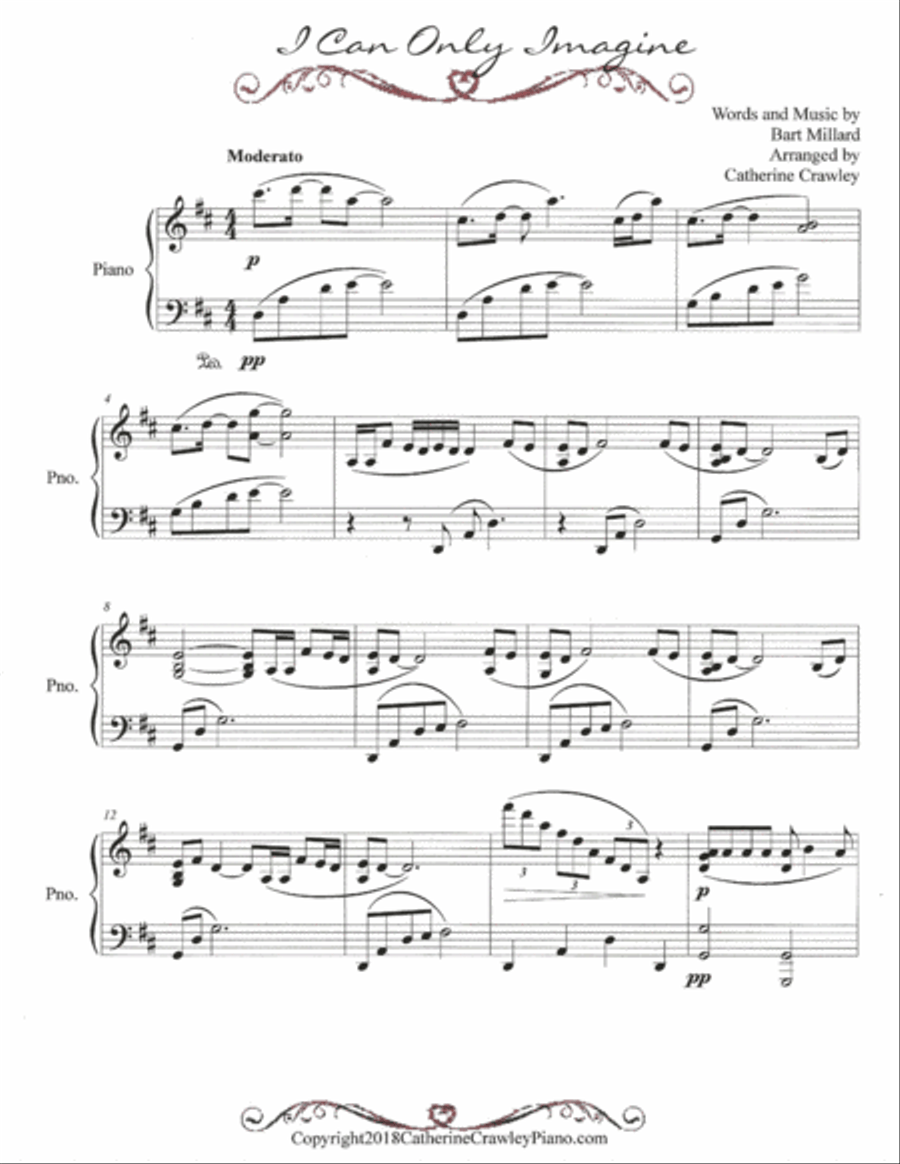I Can Only Imagine Piano Solo scores gallery preview page 1