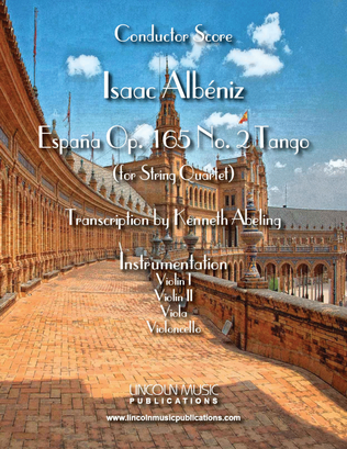Book cover for Albeniz - Espana Op.165 No. 2 Tango (for String Quartet)