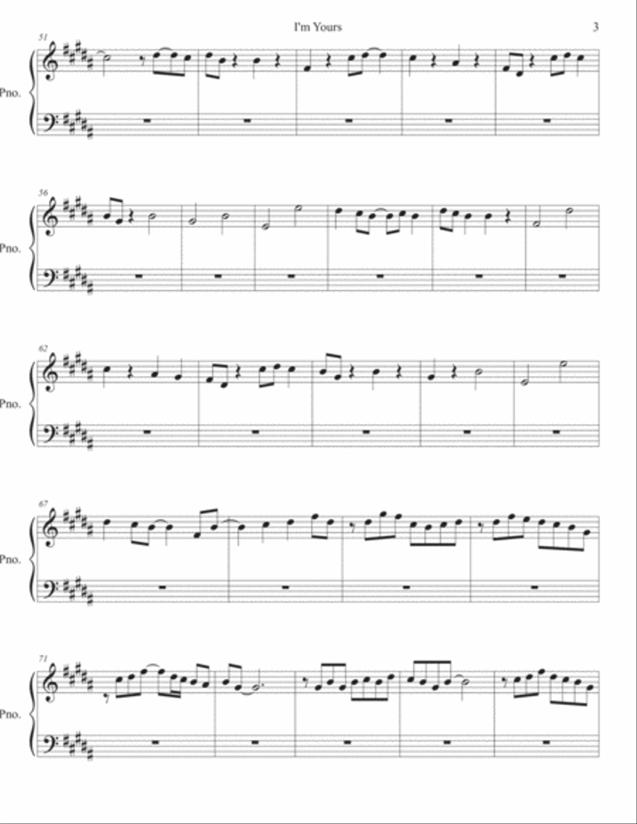 I'm Yours Easy Piano scores gallery preview page 3