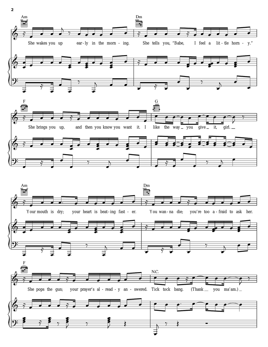 She Be The One She Be The One Piano, Vocal, Guitar scores gallery preview page 2