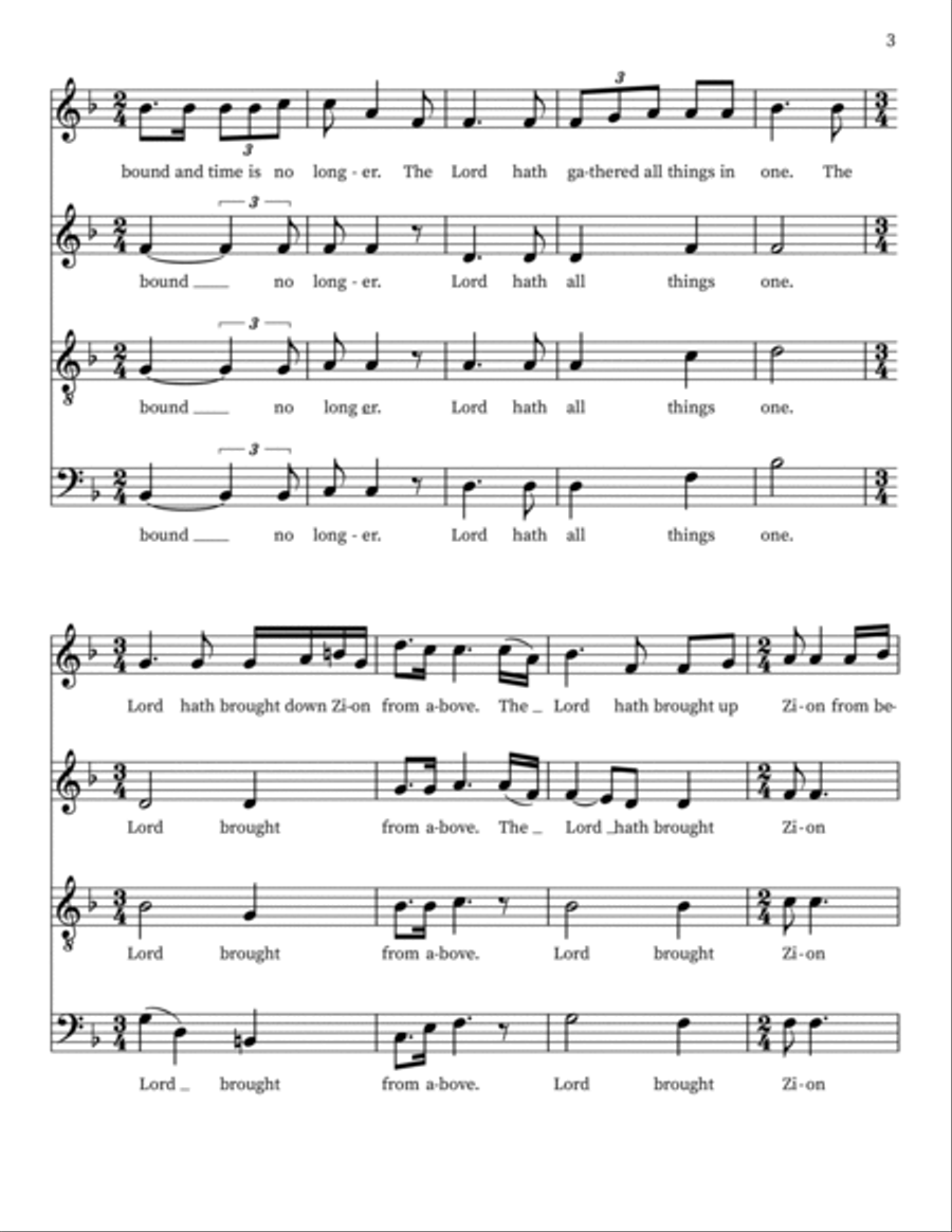The Lord Hath Brought Again Zion 4-Part scores gallery preview page 3