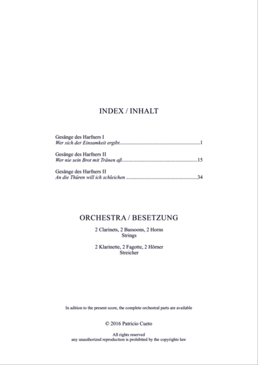 Gesänge des Harfners - for middle voice and orchestra Small Ensemble scores gallery preview page 4