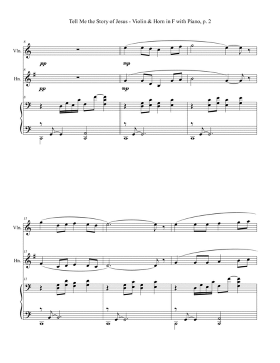TELL ME THE STORY OF JESUS (for Violin and Horn in F with Piano - Score/Parts) image number null