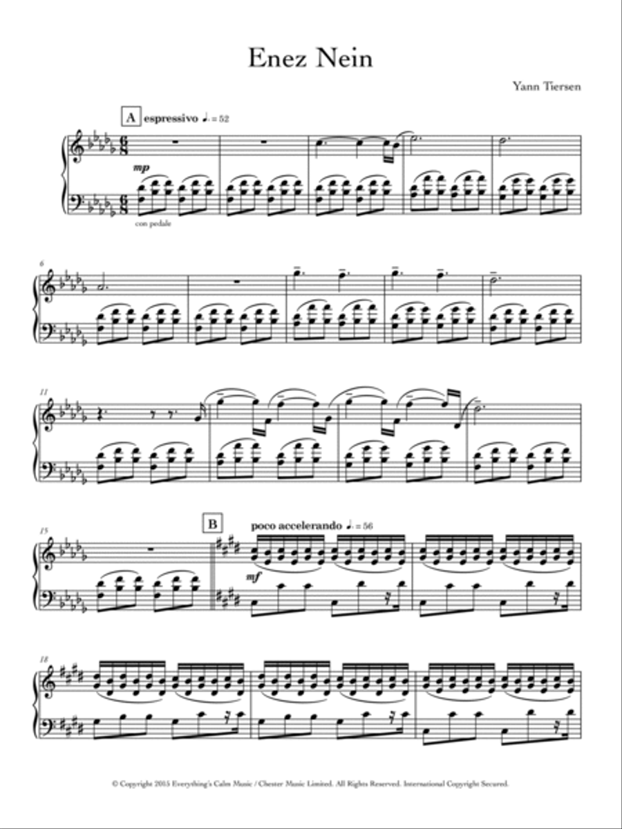 Enez Nein Piano Solo scores gallery preview page 2