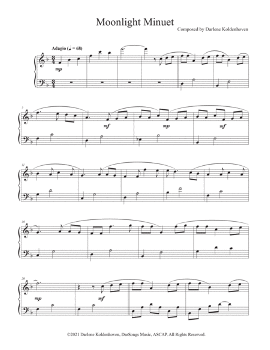 Moonlight Minuet Piano Solo scores gallery preview page 2