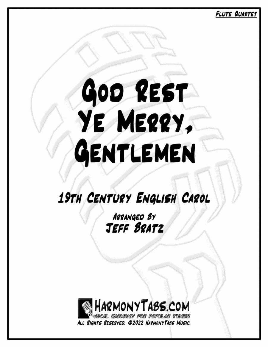 God Rest Ye Merry, Gentlemen (Flute Quartet) Flute Quartet scores gallery preview page 1