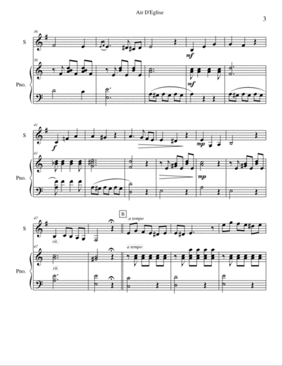 Air D'Eglise (Pieta Signore) Horn scores gallery preview page 3