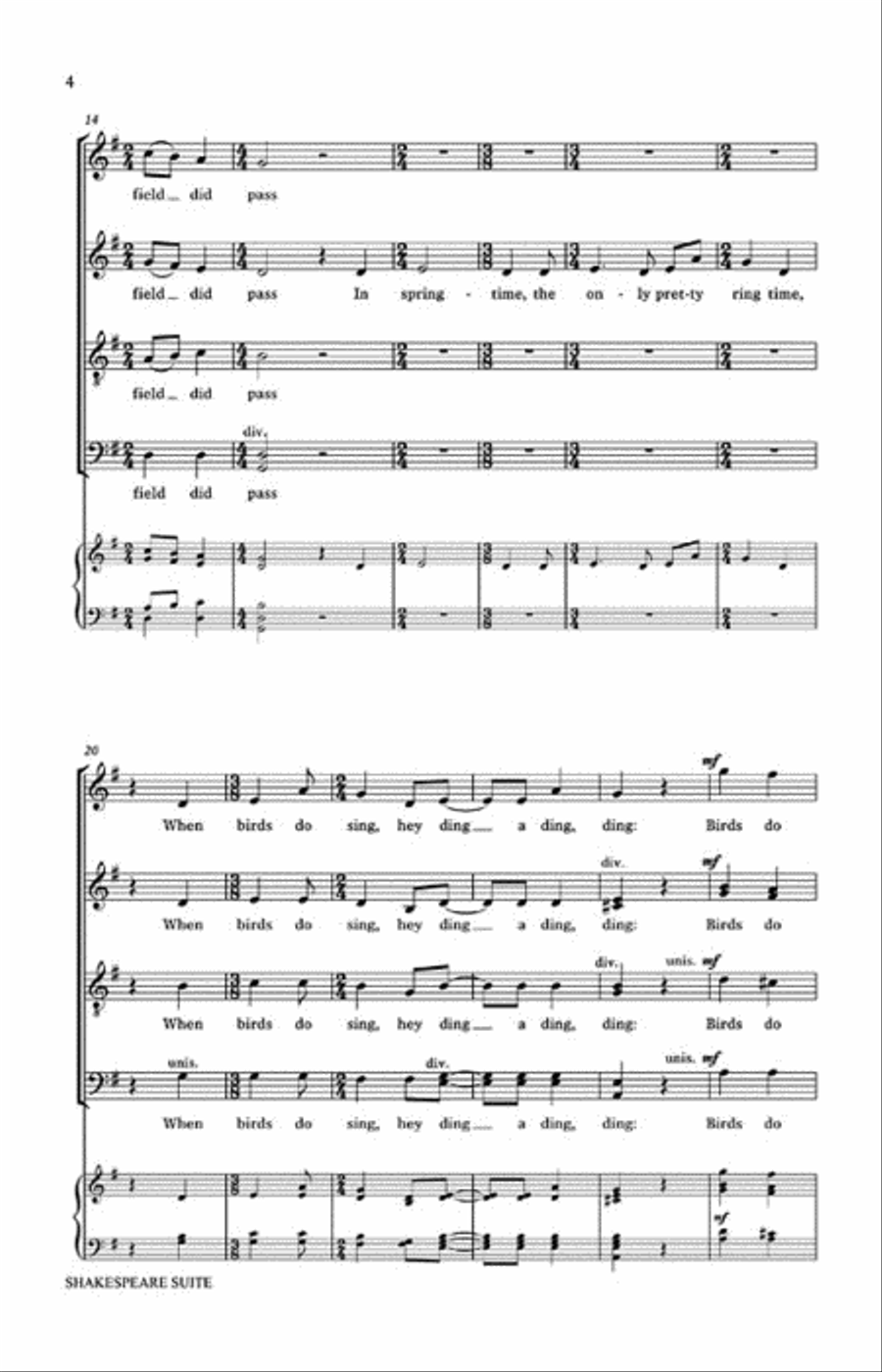 Shakespeare Suite 4-Part scores gallery preview page 3