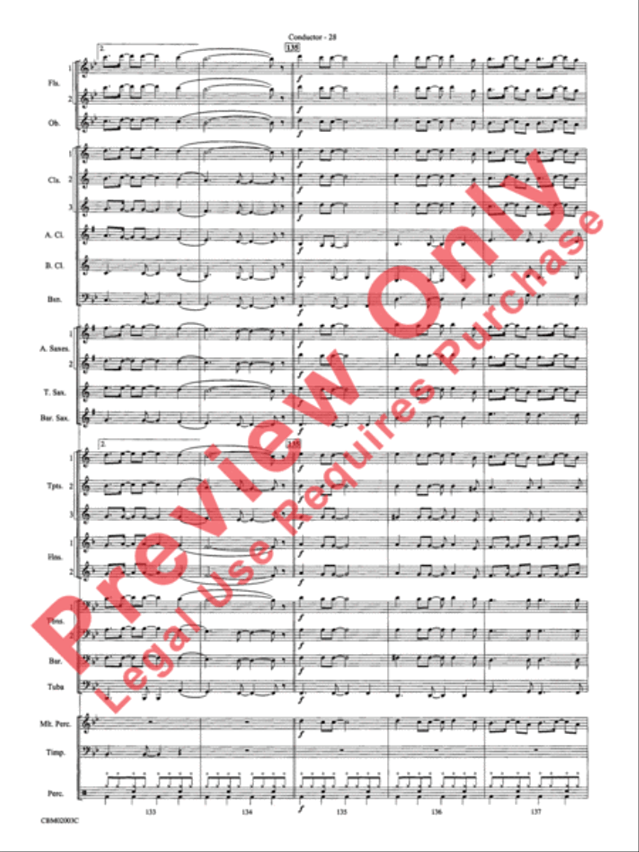 Mamma Mia! - Concert Band (Conductor's Score) Concert Band scores gallery preview page 31