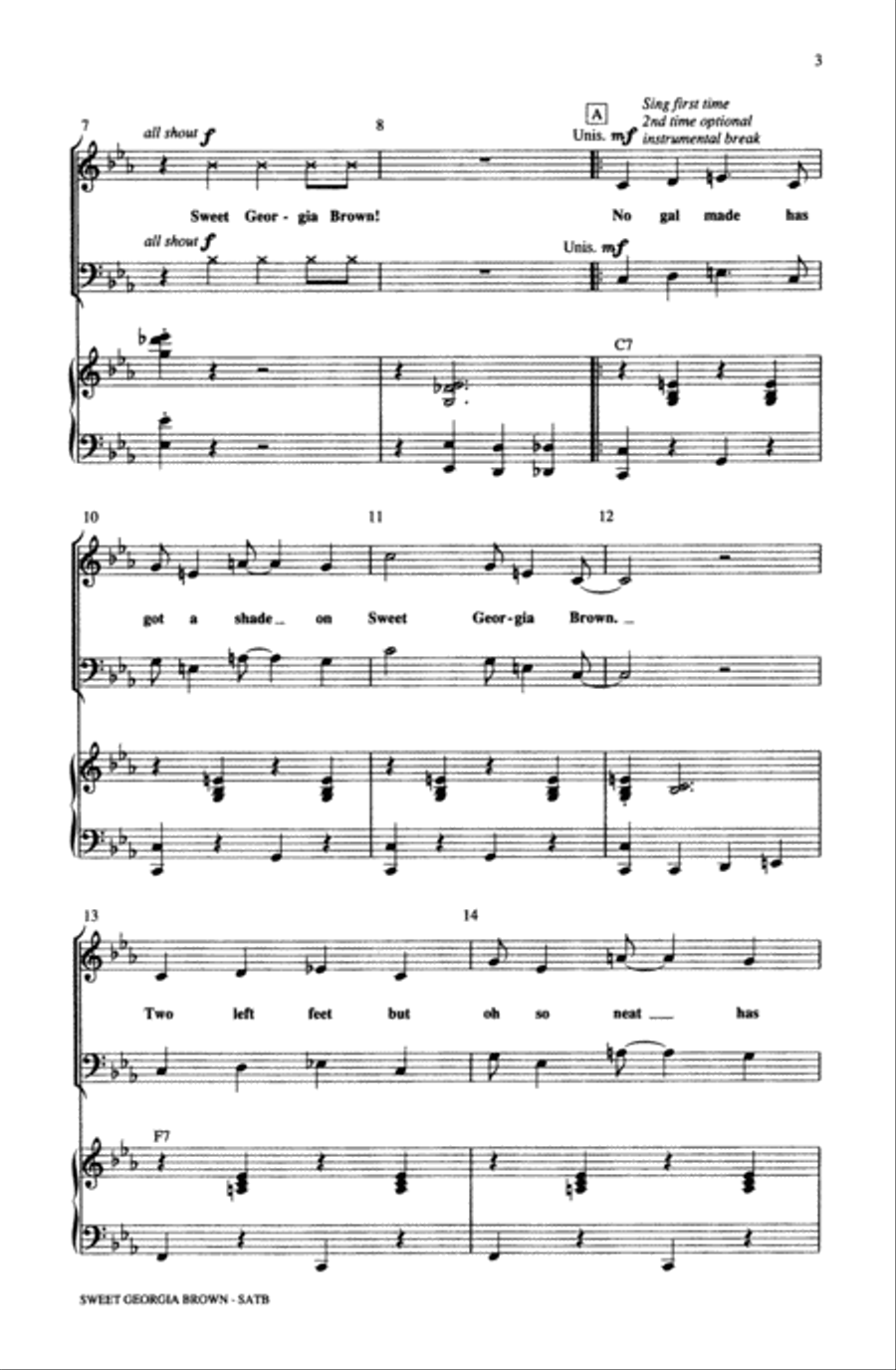 Sweet Georgia Brown Choir scores gallery preview page 2