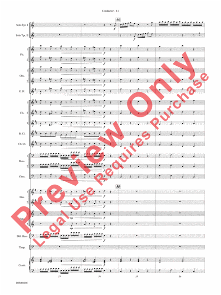Concerto in C Major for Two Trumpets (I. Allegro, II. Largo, III. Allegro) Concert Band scores gallery preview page 18