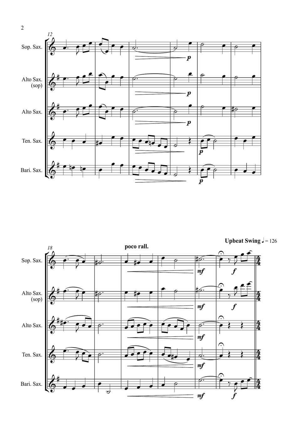 Jazz Carols Collection #6 - Saxophone Quartet (Coventry Carol; What Child Is This?, Silent Night) Saxophone Quartet scores gallery preview page 3
