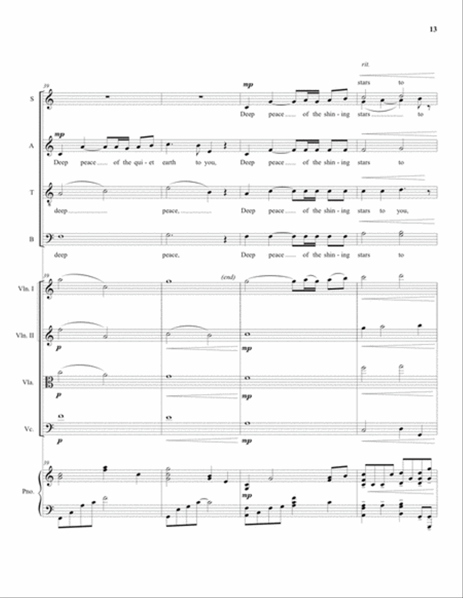 Deep Peace - Full Score and Parts Cello scores gallery preview page 14
