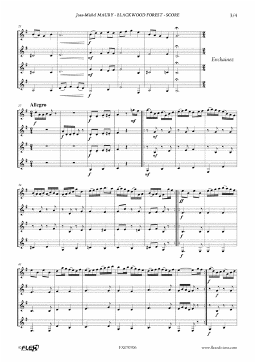 Blackwood Forest Clarinet Quartet scores gallery preview page 3