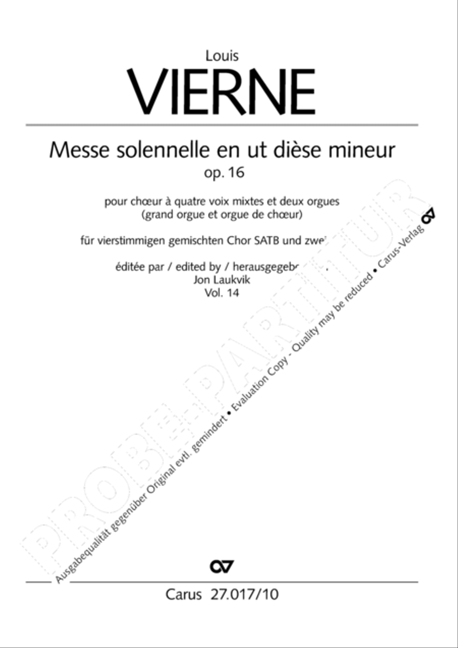 Messe solennelle en ut diese mineur