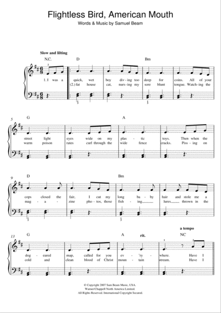 Flightless Bird, American Mouth Piano scores gallery preview page 1