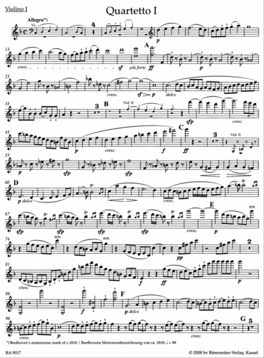 String Quartets, op. 59 String Quartet scores gallery preview page 2