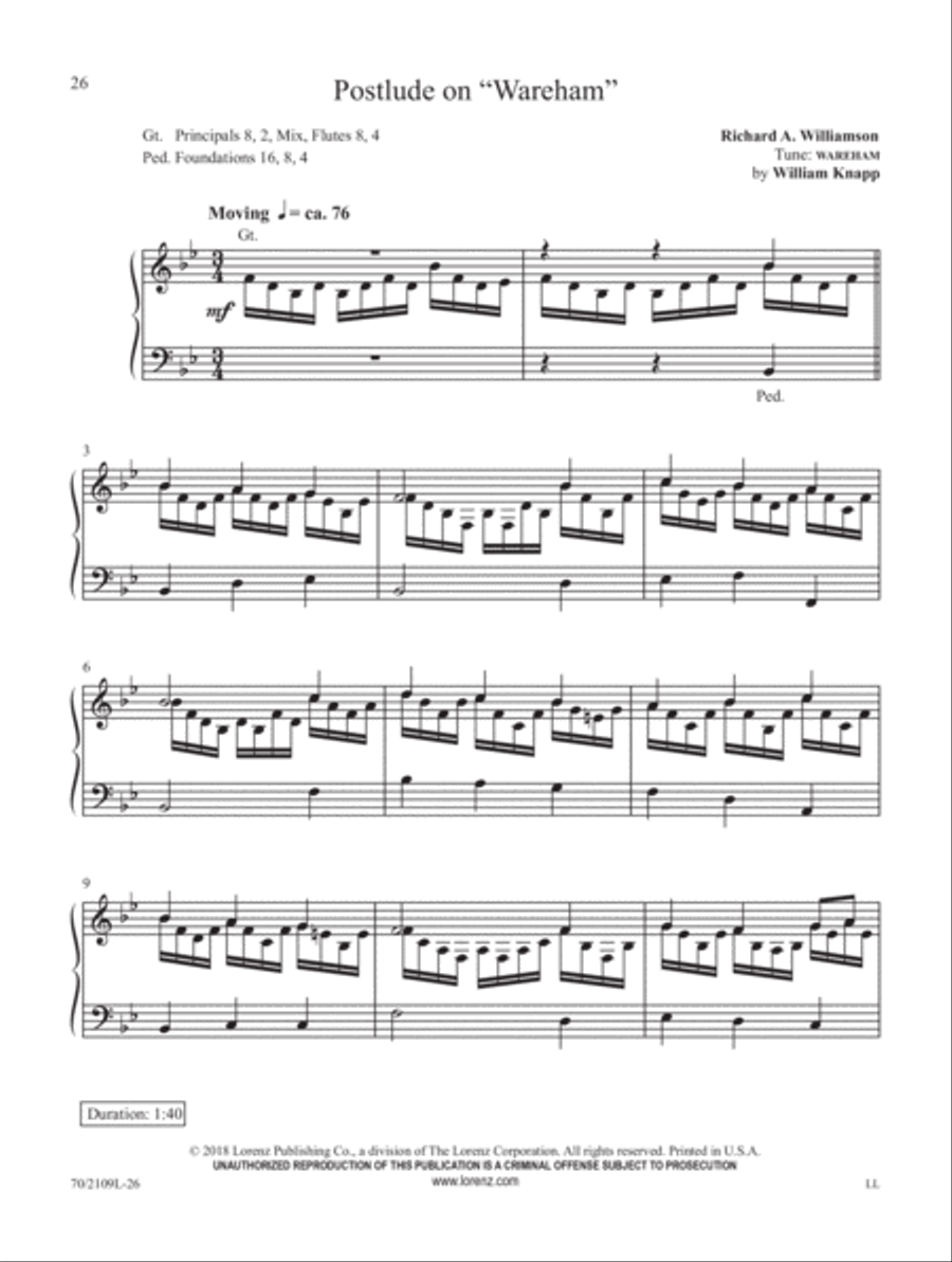 Postludes in Two Minutes or Less Organ Solo scores gallery preview page 12