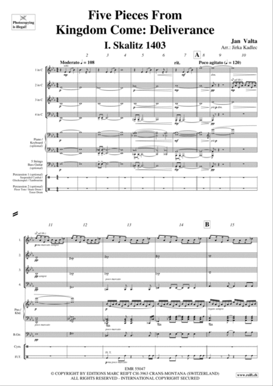 Five Pieces From Kingdom Come: Deliverance Brass Quartet scores gallery preview page 4