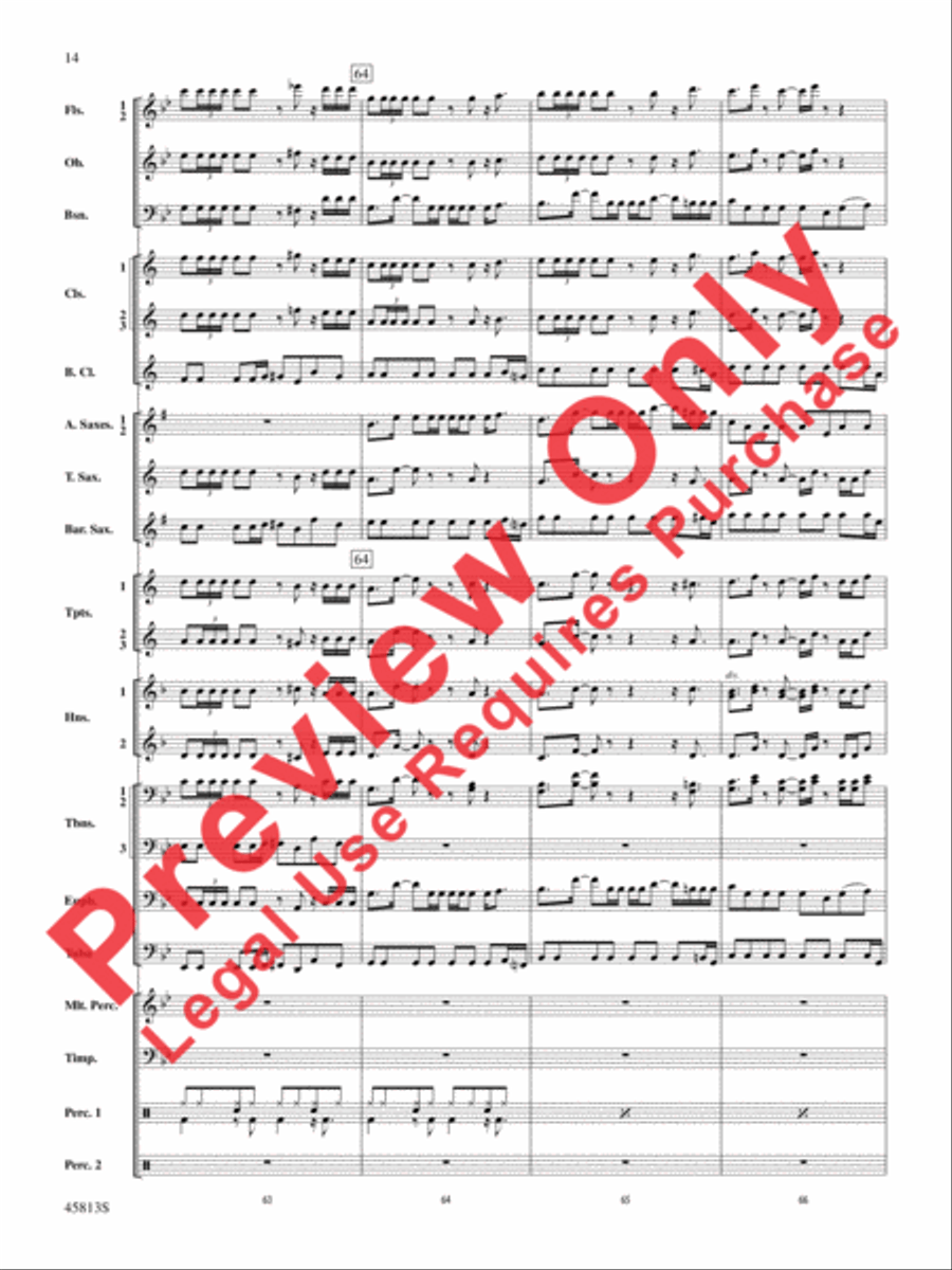 Hamilton, Suite from the Broadway Musical Concert Band scores gallery preview page 15