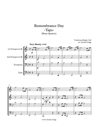 Book cover for Remembrance Day. 'Taps' (Brass Quartet)