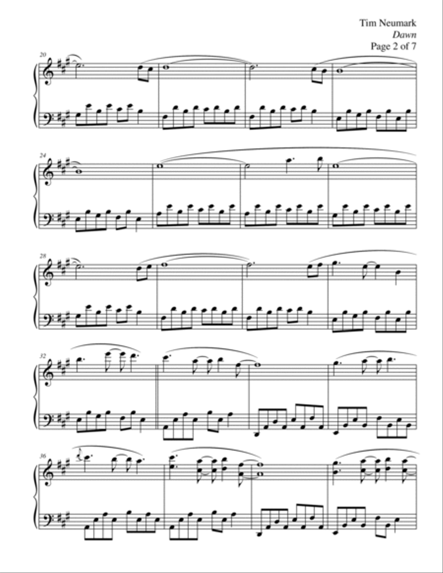 Dawn Piano Solo scores gallery preview page 2