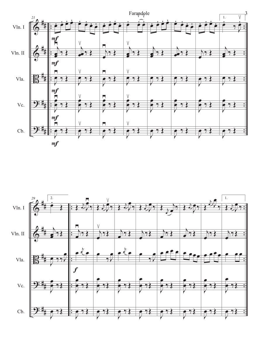 Farandole From L'Arlesienne Suite No. 2 by Bizet for String Orchestra String Orchestra scores gallery preview page 3