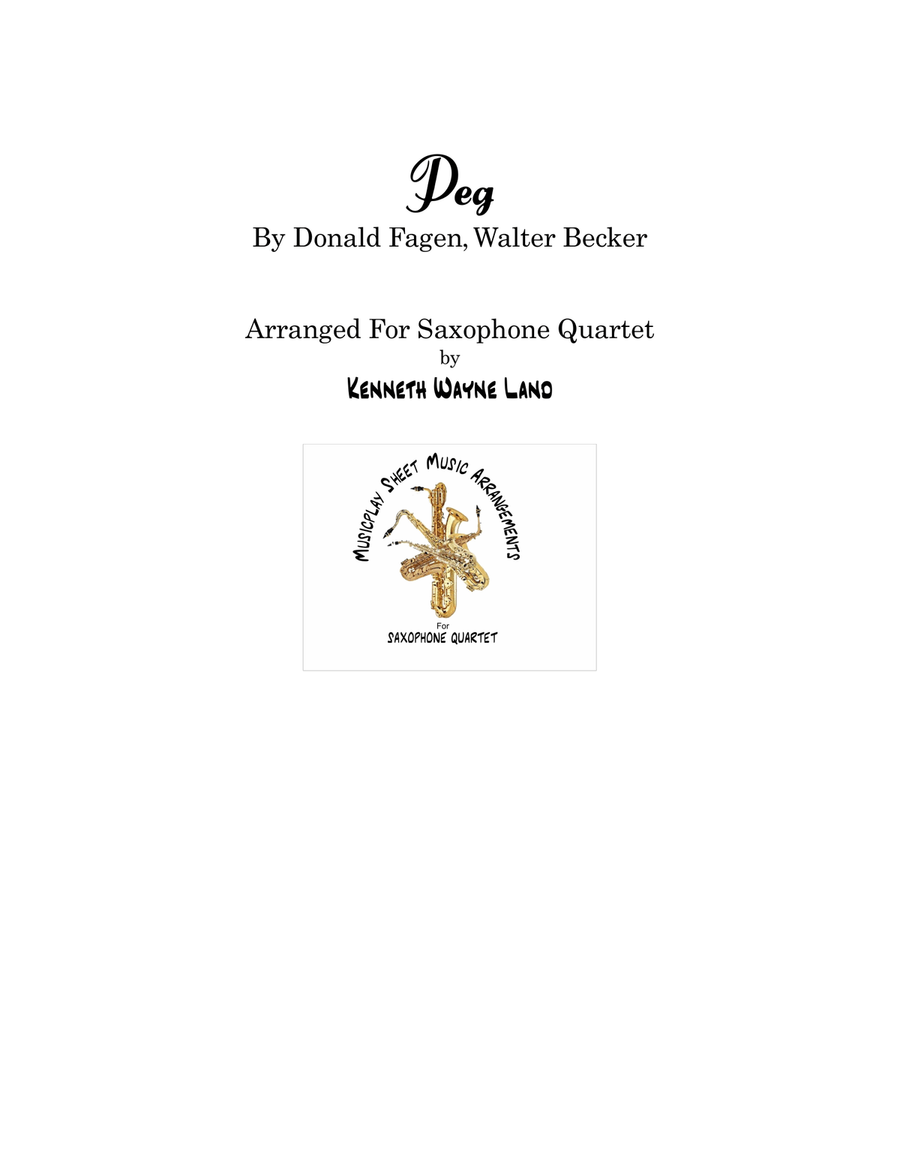 Peg Saxophone Quartet scores gallery preview page 1