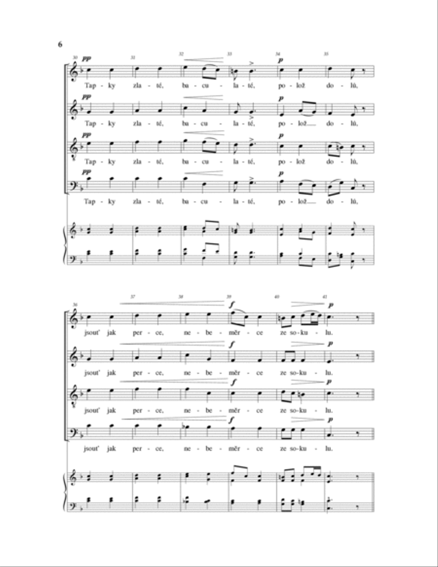 Ukolebavka (Lullaby) 4-Part scores gallery preview page 4